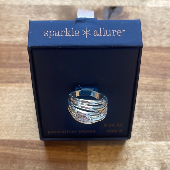 Pure Silver Plated textured band (Size 8) NWT - Picture 2 of 4